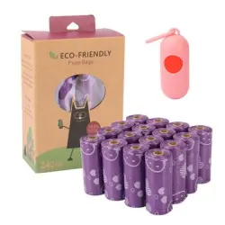 FurryFusion Bolsas biodegradables para excrementos de perro - Púrpura