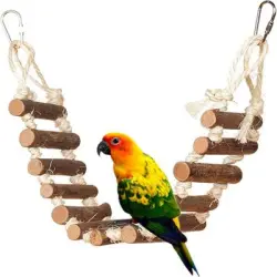 MCBOSON Escalera tipo taburete para pájaros con columpio - 1 artículo
