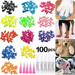 Pawffee 100 protectores de uñas XXL para perros, kit de 5 colores - 1 pieza
