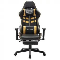 VidaXL Soul Silla Gaming con Altura Regulable Y Reposapiés Negro/Dorado