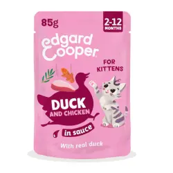 Edgard & Cooper Kitten Pato y Pollo sobre en salsa para gatos - 85 g