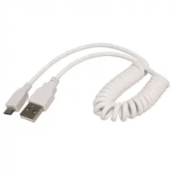 Goobay Goobay Cable Espiral USB 2.0 a Micro USB Macho/Macho 1m Blanco
