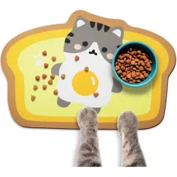 UAMLY Alfombrilla para comederos y bebederos de gato (B) - Amarillo 40*60cm