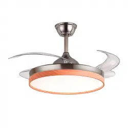 Bel Air Cosmos Ventilador de Techo con Luz y Mando a Distancia 72W 108cm Aspas Retráctiles Níquel