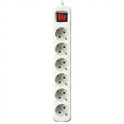 Bigbuy Regleta 6 Tomas Blanca 3m