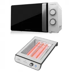 Cecotec Pack ProClean 3010 Microondas 20L 700W + Turboeasy Toast Inox Tostador 900W