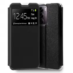 Cool Flip Cover Funda Tipo Libro Liso Negra para OPPO Reno12 Pro 5G