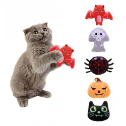 FurryFusion Juego de 5 juguetes de peluche con sabor menta gatos, Halloween - Artículo 5