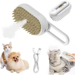 Pawffee Cepillo de vapor 3 en 1 para gatos: masaje, limpieza y spray aseo - 1 pieza