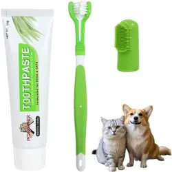 HausPets Kit cepillo dientes perros 3 piezas pasta dientes nailon - Artículo 3