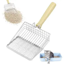 HausPets Pala metálica para arena de gato con doble tamiz (4/8 mm) - Artículo 1