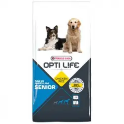 Pienso Para Perros Opti Life Senior Medium Y Maxi Con Pollo Y Arroz | Pienso Para Perros De Raza Media Y Grande Versele Laga | Comida Para Perros 12,5