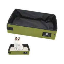 ZooVenture Arenero plegable y portátil para gatos - Verde
