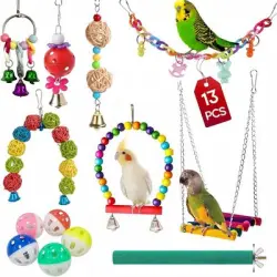 ZooVenture Juego de 13 juguetes para pájaros - 13 piezas