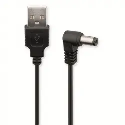 Goobay Cable de Alimentación Acodado USB a DC 2.5x5.5mm 1m Negro