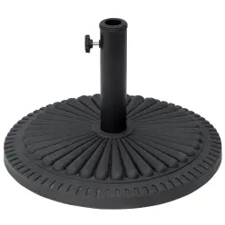 Outsunny Base para Sombrilla de Jardín Peso Neto 15 kg Soporte de Parasol Apto para Postes de 35mm/38mm/48mm Rellena de Cemento Metal para Terraza Exterior Ø49x32 cm Negro