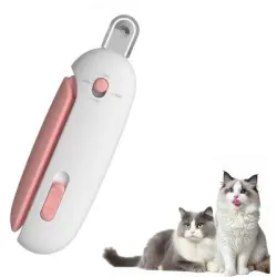 Pawffee Cortaúñas seguro para gatos con recolector orificio redondo - Rosa - 1 pieza