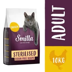 Smilla 10 kg pienso para gatos: ¡10 % de descuento! - Adult Sin Cereales Sterilised con pollo