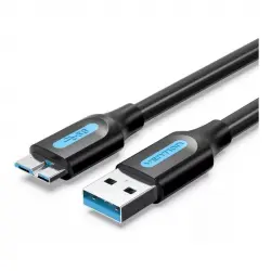 Vention Cable USB 3.0 para Discos Duros Externos 10W 25cm Negro