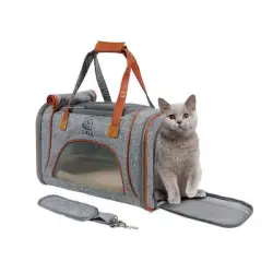 ZooVenture Bolsa de transporte para gatos y perros - gris