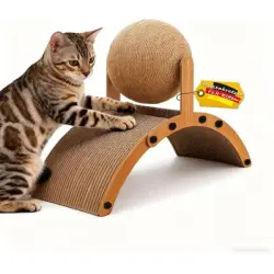 HausPets Rascador gatitos hierba gatera, sisal curvado 35x26x15 cm - Una pieza