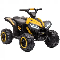 Homcom Quad Eléctrico con 2 Motores, Faros, Bocina para Niños 3-5 Años Amarillo