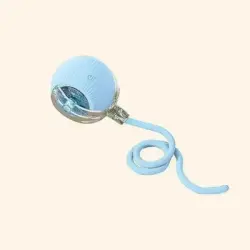 IntiMeg  para gatos Pelota automática para gatos - Llamador de pájaros con cuerda azul