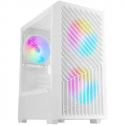 Mars Gaming MC-Vortex Caja Gaming Micro ATX Cristal Templado 3x Ventiladores FRGB 12cm Blanco