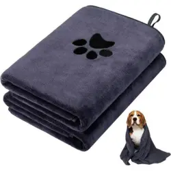 Pawffee 2 toallas de microfibra grises 100x50cm de secado rápido mascotas - 1 pieza