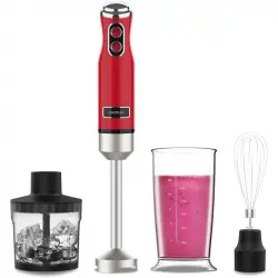 Cecotec Power RetroRed 1200MAX Crean&Crush Batidora de Mano Retro 4 Cuchillas 0.5L 1200W Rojo