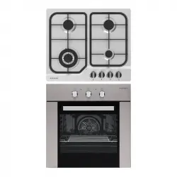 Jocel JPK4GI200136 Pack Placa a Gás + Forno Elétrico 58L Encastráveis Inox Classe A