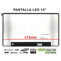 Pantalla Led De 14" Para Portátil Nv140fhm-n63 V8.1 Fhd 30 Pines