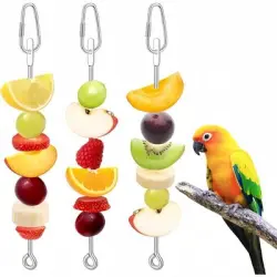 ZooVenture Brochetas de acero inoxidable de 3 piezas para loros - 3 piezas