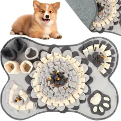 HausPets Alfombrilla para oler huesos, 63x43 cm, gris, lavable - 1 artículo