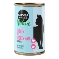 Cosma Nature 6 x 140 g - Pollo y jamón de pollo