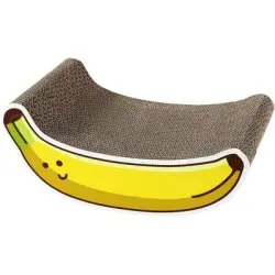 HausPets Árbol rascador cartón gatos formas curvas plátano, cebolla - Banana.