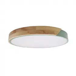 Iluzzia Plafón Led 18w Circular De Madera Cct Seleccionable Semi-dari Iluzzia Verde