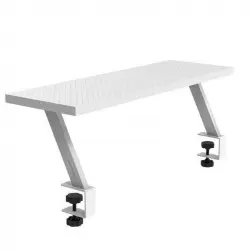 Mars Gaming MGDS Soporte Elevador Monitor 60x20cm Tablero Fibra de Carbono Estructura Acero Blanco