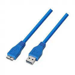 Nanocable Cable USB 3.0 Azul Tipo A a Micro USB Tipo B Macho/Macho 1m Negro