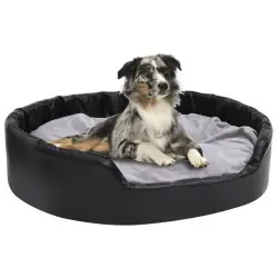 Vidaxl sofá acolchado antideslizante ovalado negro y gris para perros