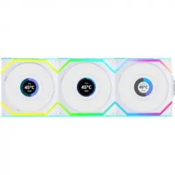 Lian-Li UNI FAN SL WIRELESS LCD 120 ARGB 3x Ventiladores Aspas Invertidas con Pantalla 120mm Blancos