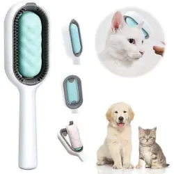 Pawffee Cepillo de limpieza y aseo para perros y gatos - Antipelo - Verde - 1 pieza