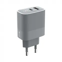 Force Power F149027 Cargador de Pared GaN USB-A+ USB-C 45W PD Gris
