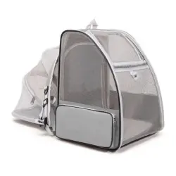 FurryFusion Mochila para mascotas expandible y plegable - gris