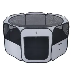 TIAKI Corral plegable para cachorros y roedores - M: 104 x 104 x 52 cm (L x An x Al)