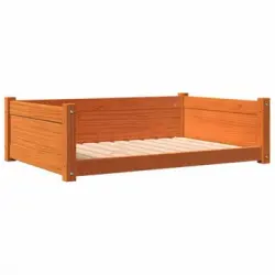 Cama Para Perros Madera Maciza Pino Marrón Cera 95,5x65,5x28 Cm Vidaxl