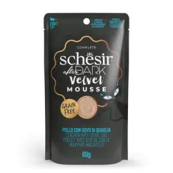 Schesir After Dark Velvet Mousse 12 x 80 g - Pollo con huevo de codorniz