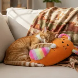 Tootoy! Peluche Rainbow Mouse Naranja para gatos