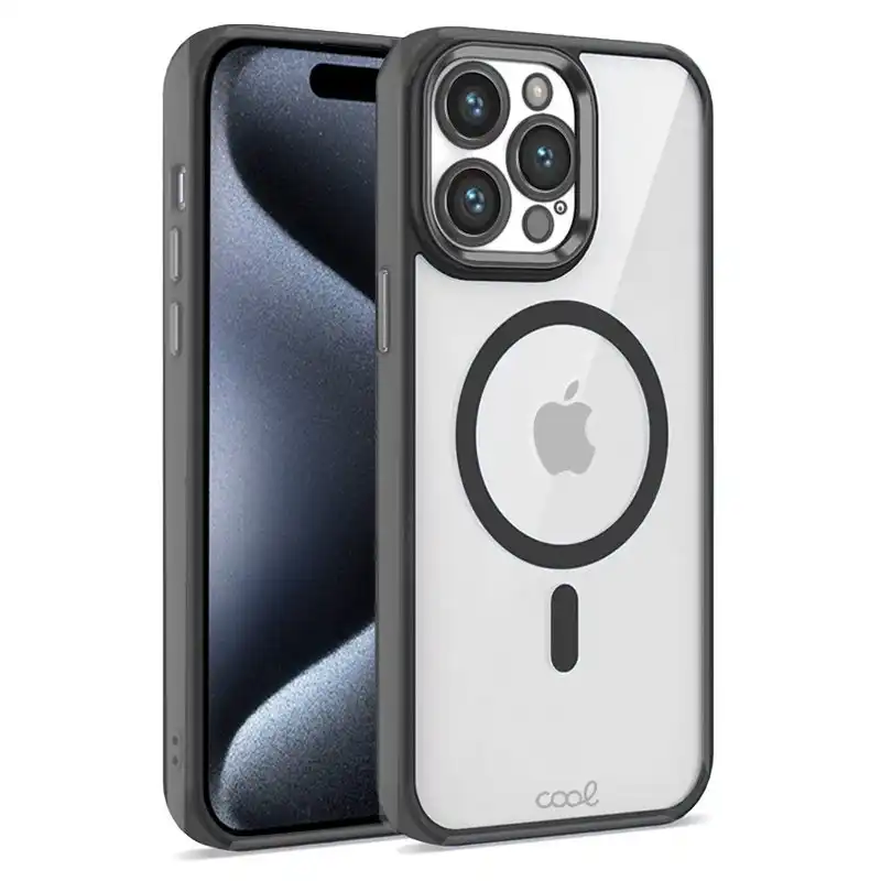 Cool Carcasa Magnética Borde Negro para iPhone 15 Pro