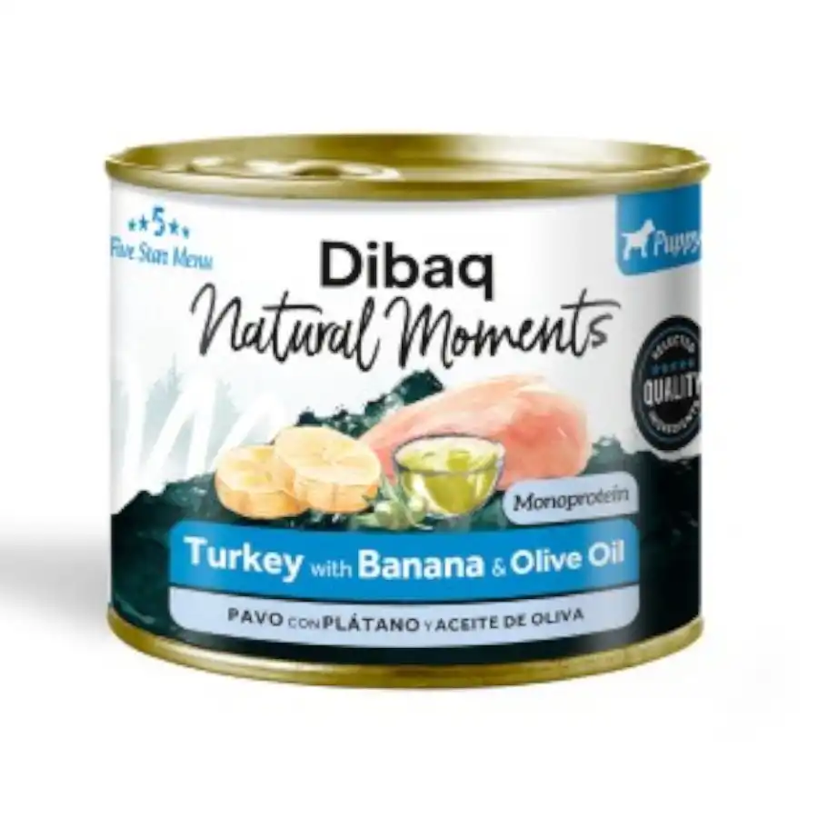 Dibaq Natural Moments Lata Pavo con Platano para cachorro - 190 g - Dibaq - Comparador de precios